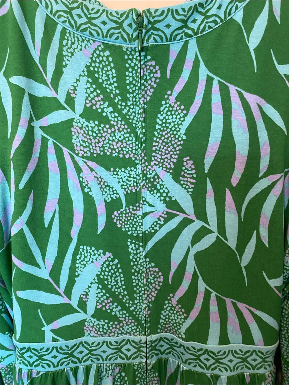 Lilly Pulitzer Teal & Aqua Leaf-Print Long dress - Picture 9 of 12